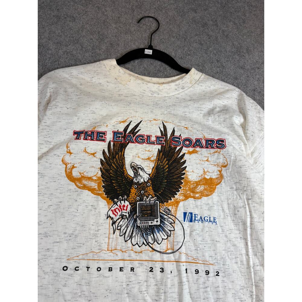 VTG 80s Marquette Electronics Eagle Intel Shirt Mens Harley Davidson Holubek L